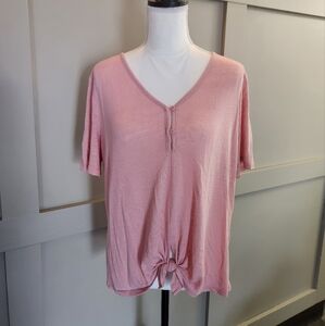 Banana Republic High Low Tie Front Top Pink/Peach Color.